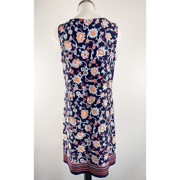 TALBOTS EFFORTLESS JERSEY SHIFT DRESS STITCHED FLORAL Womens Large Petite - Picture 3 of 6